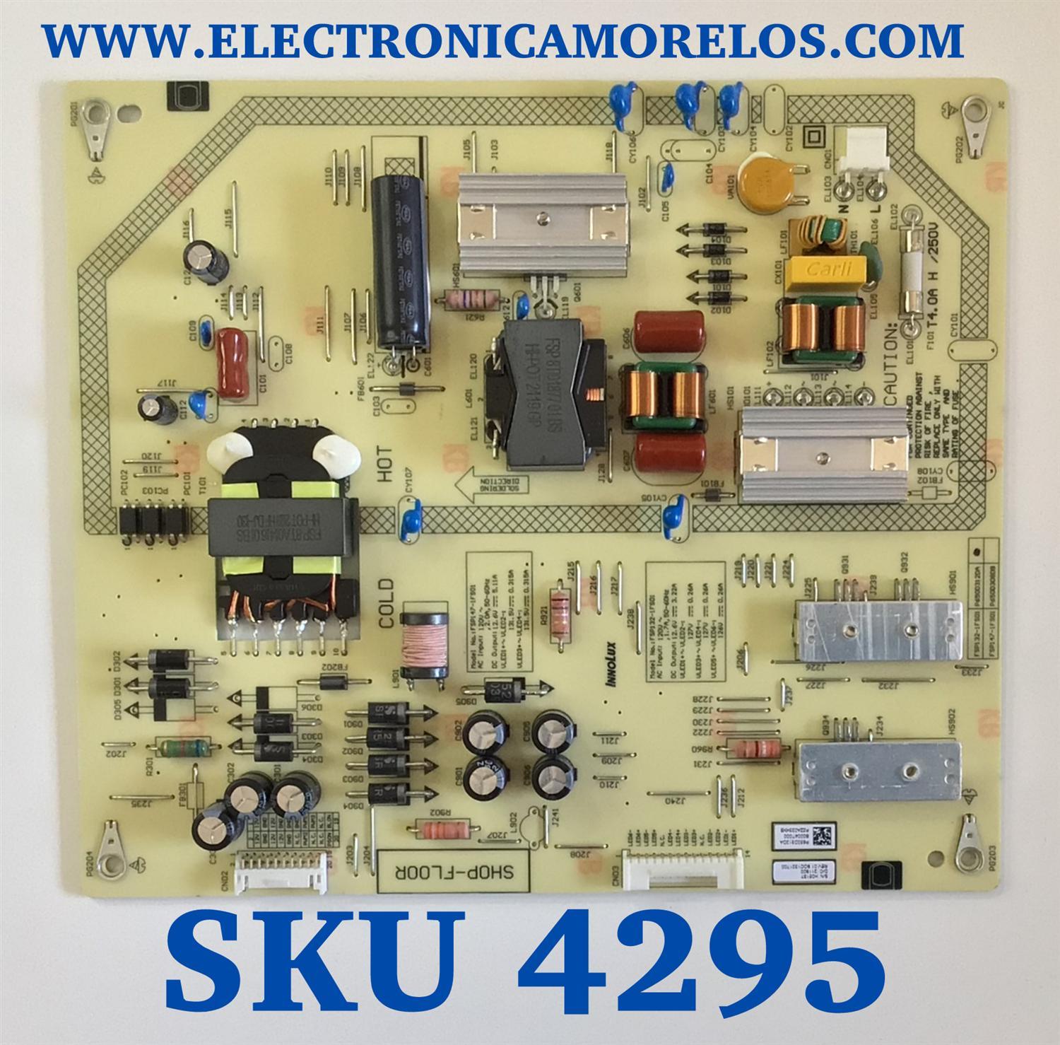 FUENTE PARA TV VIZIO / NUMERO DE PARTE P650D312DA / FSP132-1FS01 / B0004T000 / PZZA023KXB / PANEL V650DJB-E03 / MODELO M65Q6-J09
